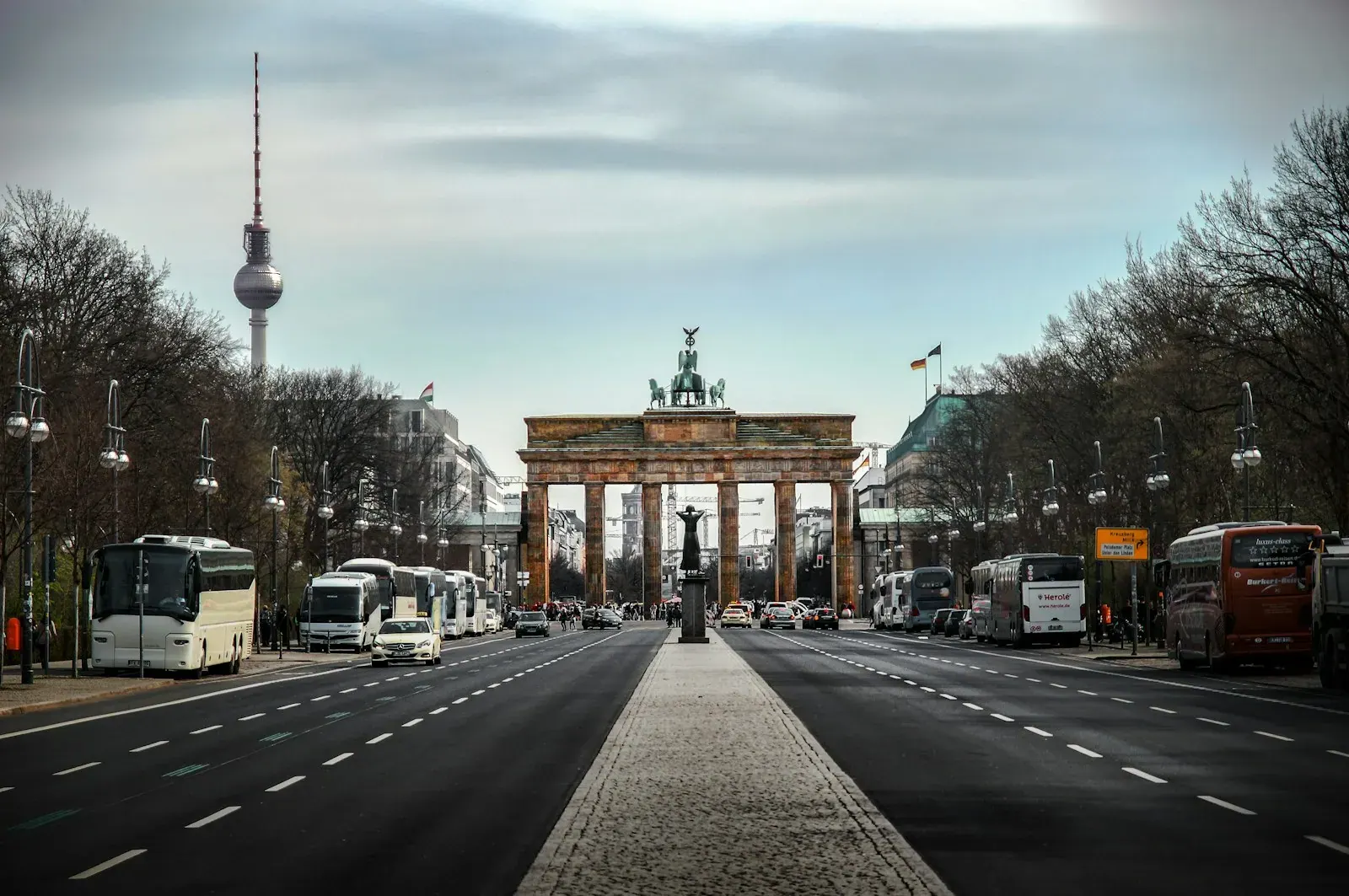 Brandenburg Gate and the TV tower in Berlin
