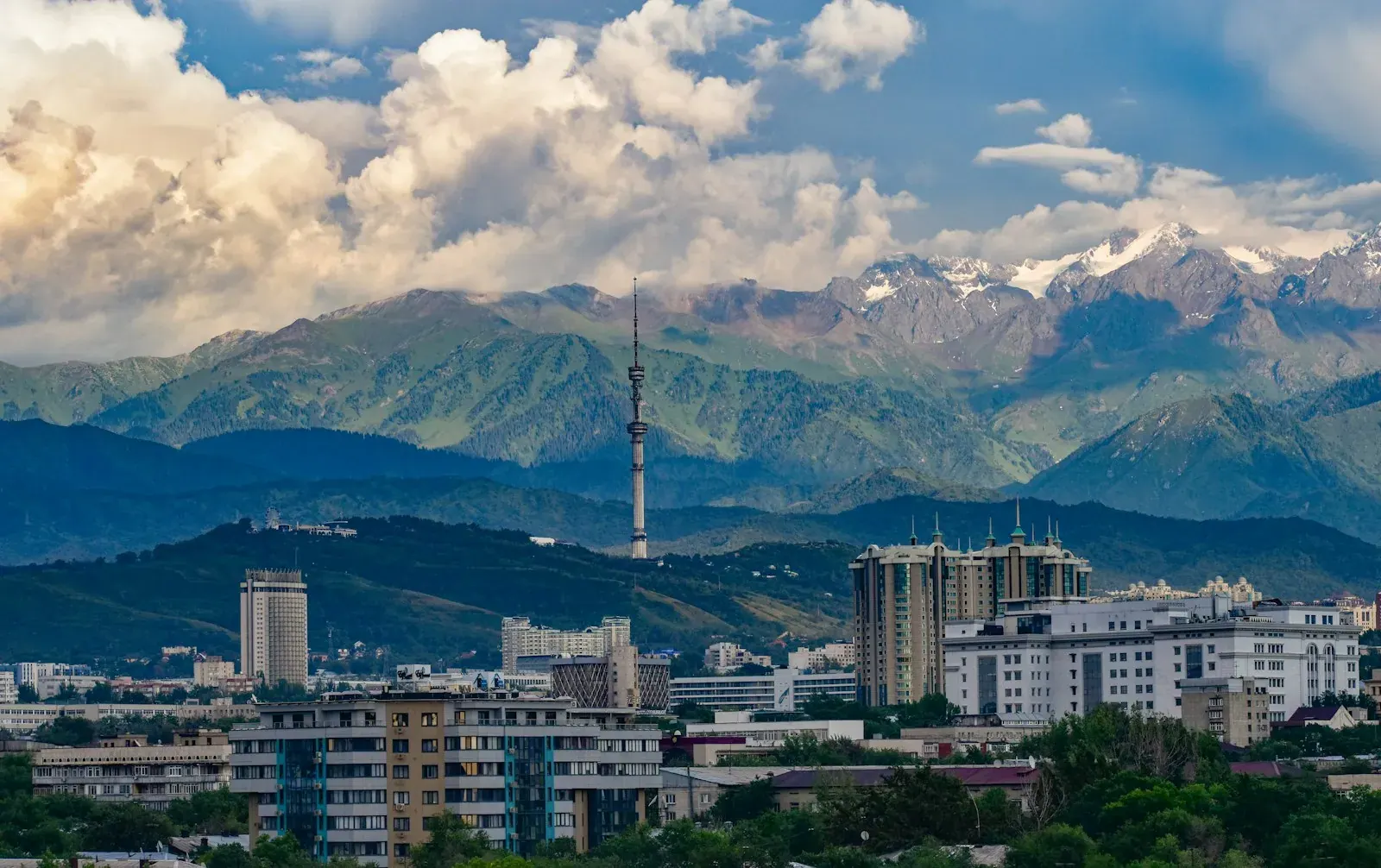 Almaty against the mountains